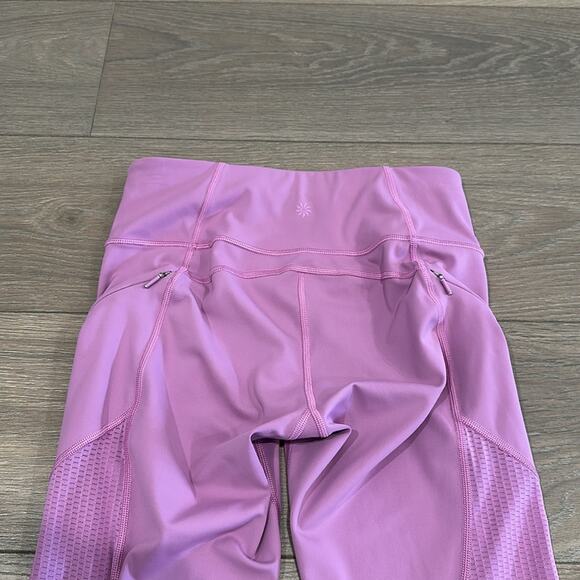 ATHLETA Violet Blush Mesh Contender High Rise Active Gym Yoga Running Capri XS - Picture 6 of 11